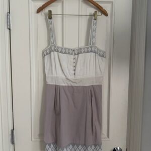 Catherine Malandrino White and Gray Mini Dress